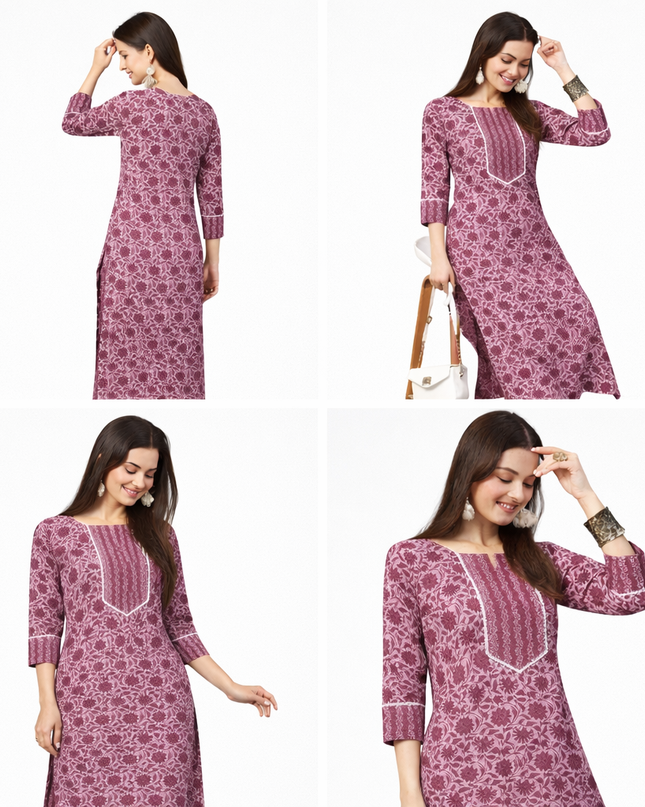 Women Floral Printed Cotton Kurti